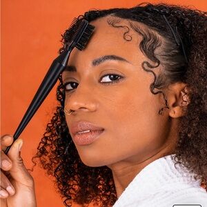 Pattern 3 in one Edge Hair Brush Parting Tool Black